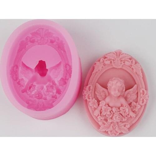DIY Handmade Angel Shape Soap Mold Soap Making Silicone Molds Cake Decorative Tool