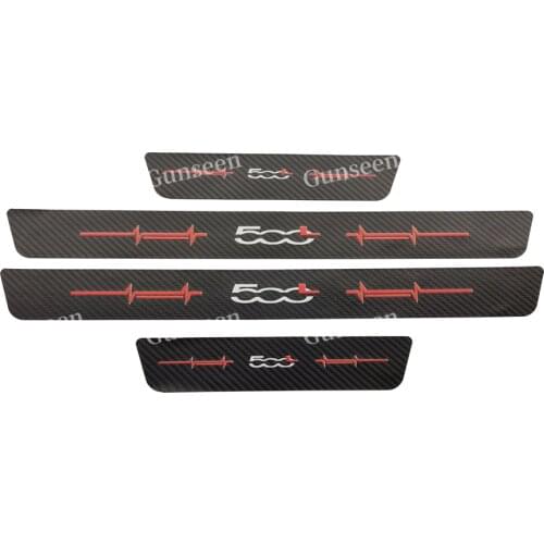 For Fiat 500L 500 L 2014 2018 2020 Accessories Car Door Sill Leather protector Sticker Strip Auto Scuff Plate pedal Styling Trim