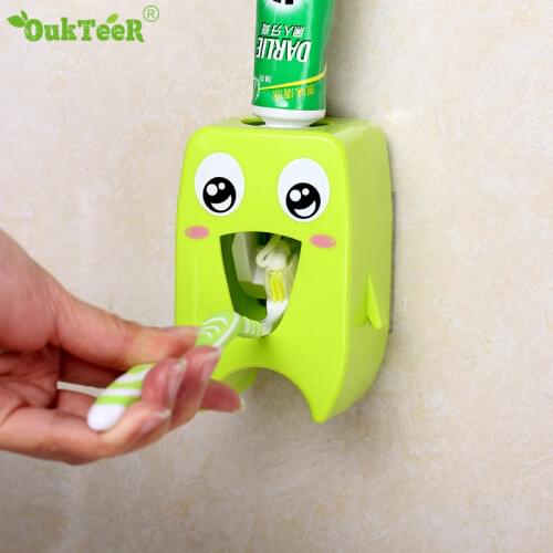 Home Automatic Toothpaste Dispenser Family Toothbrush Holder for Bathroom Household Wall Mount Rack Bath set Toothpaste Squeezer