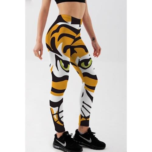 Tiger Pattern Digital Printing Sportswear Outdoor Elastic Force Leggings Polyester Breathable Skinny Ladies Leggings