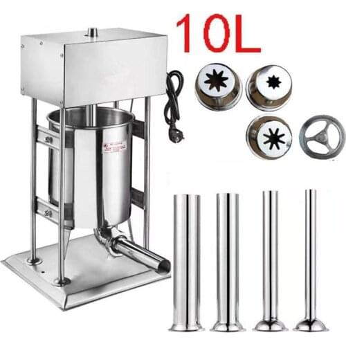 10L Churros maker electric spanish fritters making machine with 4pcs molds and 4 pcs sausage stuffer churro machine