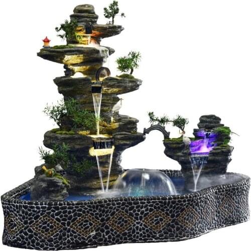 Chinese Style Handle Artificial Mountain and Fountain Ornaments Fish Tank Decoration Outdoor Courtyard Living Room