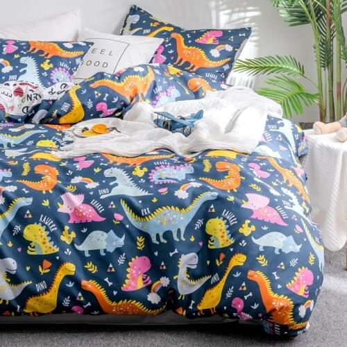 Cartoon Dinosaur Printed Bedding Sets Duvet Cover Set 2/3pcs Bed Set Pillowcase Quilt Cover Bed linen (No Sheet No Filling) #s