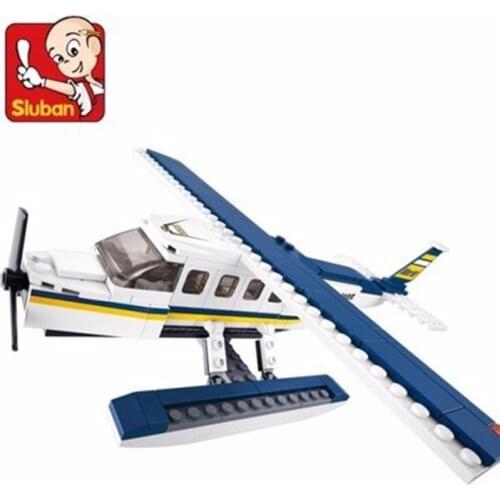 214Pcs Z-Water Plane Aircraft Constructor Model Building Blocks Sets DIY Creator Bricks Figures Educational Toys for Children