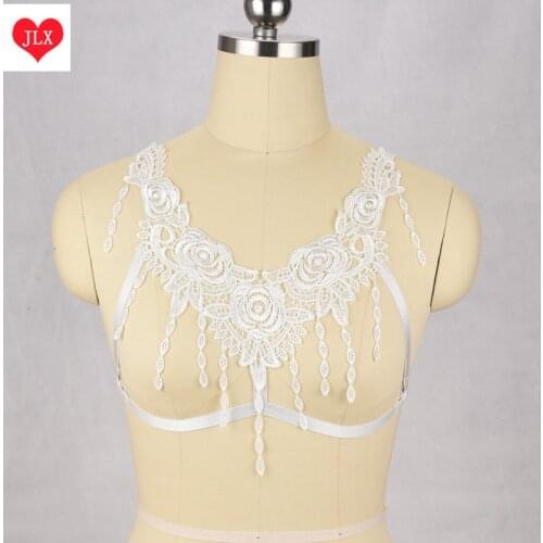 Lace Tassel Bra Open Chest Cage Bra Harajuku 90s Body Harness Belt Cupless Bra Pole Dance Underwear Erotic Nightclub Lingerie