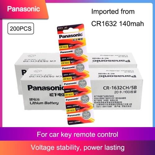 200PCS Panasonic CR1632 CR 1632 3V Li-ion Lithium Battery DL1632 BR1632 ECR1632 GPCR For Toy Calculator Watch Button Cell coin