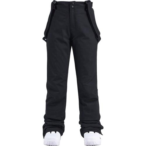 Unisex Ski Pants Womens and Mens Slim-fitting Veneer Double-board Ski Pants Warm Padded Suspenders Skiing & Snowboarding Pants