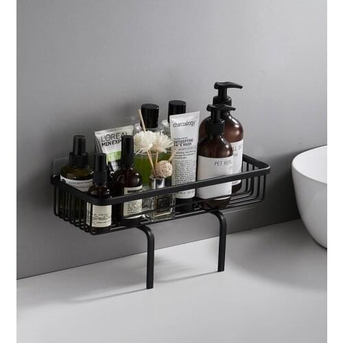 Bathroom Storage Space Aluminum Toilet Above The Bathroom Toilet Shelf Suction Cup Wall-mounted Non-porous Storage