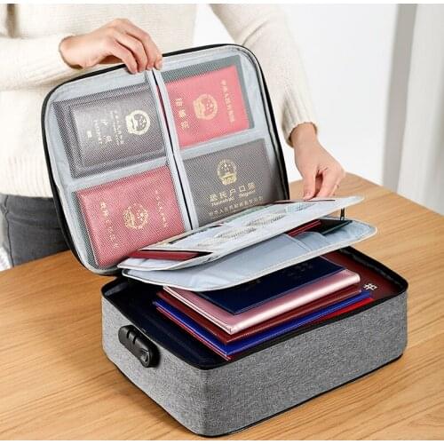 Document Storage Bag Household Multi-function Portable Document Passport Bag Large-capacity Outdoor Travel Document Storage Box