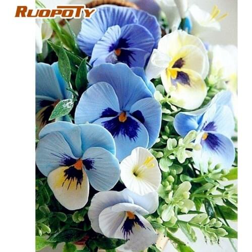 RUOPOTY Painting By Numbers For Adults Children Butterfly Flower Picture By Number Hand Pianted Diy Gift 40x50cm Framed Photos