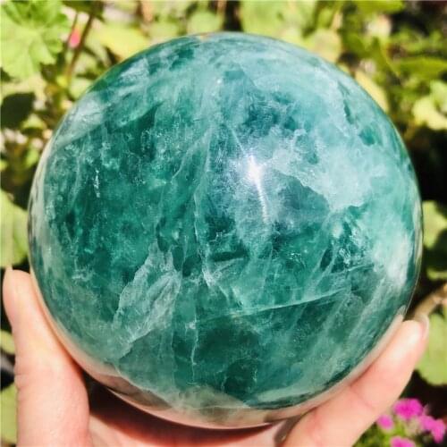 Natural Fluorite Quartz Crystal Sphere Ball Healing