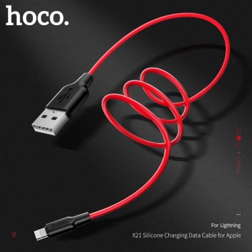 HOCO Silicone Charging USB Cable for iphone X 8 7 6 Plus for Apple iPhone XS Max iPad Charger Fire resistance good hand feel