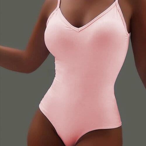 Casual Sleeveless V-neck Plus Size Jumpsuit Women Solid Color Sexy Lingerie Bodysuit Simple Ladies Bodycon Rompers 2021 Summer