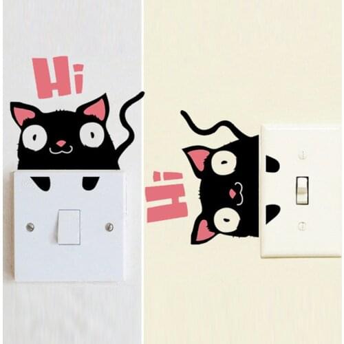 Removable Wall Stickers Switch Stickers Panda Creative Living Room Bedroom Notebook Wall Free Stickers