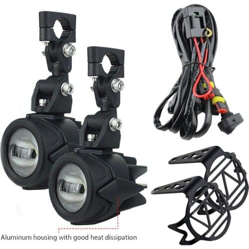 40W LED Auxiliary Lamp Super Bright Fog Driving Light Kits With Protect Guards Wiring Harness For Motorcycle BMW K1600