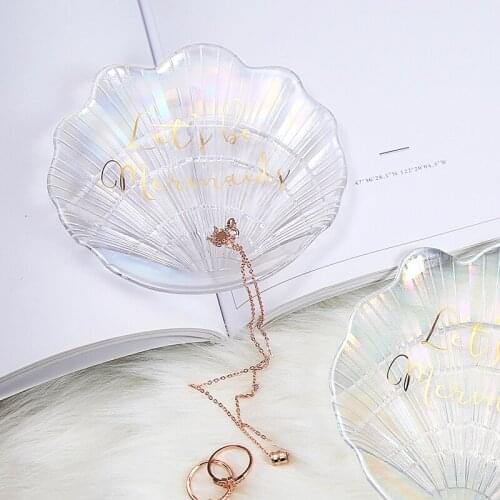 WSHYUFEI Shell jewelry storage tray Dressing table decoration Soap box Pearl glaze nail art photo household products