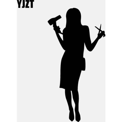 YJZT 8CM*15.8CM Hairdresser Hair Stylist Beauty Salon Vinyl High Quality Car Sticker C22-0252