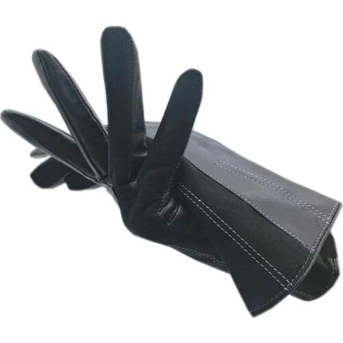 Sheepskin ladies winter gloves 2021 new ladies sheepskin black suede AB version gloves leather fashion winter warmth beautiful f