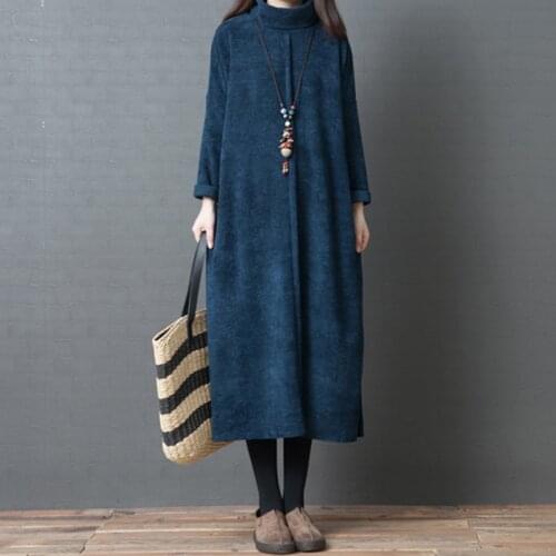 NYFS 2021 New Spring Autumn Woman Dress Fashion Comfortable Turtleneck Loose Vestidos Elbise Robe