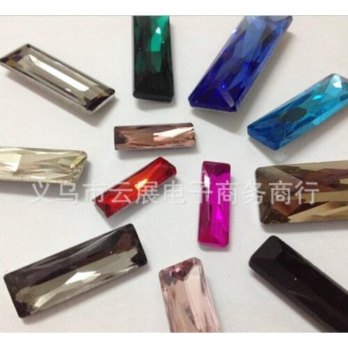 100pcs 10x30mm Rentangle Shape Crystal Rhiestones Fancy Stones For Garment