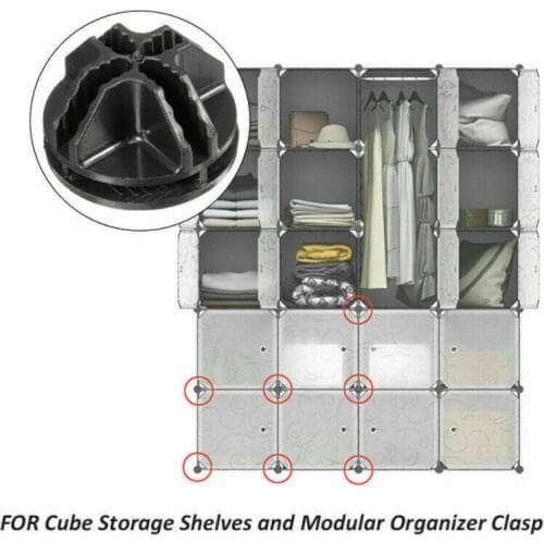 5Pcs Simple Wardrobe Buckle Wire Cube DIY Modular Closet Organizer Wardrobe Rack Clothes Shelf Storage Cabinet ABS Connectors