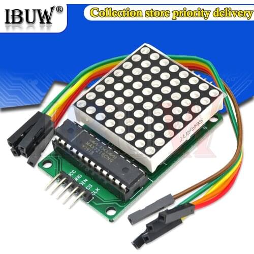 8x8 8*8 MAX7219 Dot Led Matrix Module MCU LED Display Control Module For Arduino 5V Interface Module Output Input Common Cathode