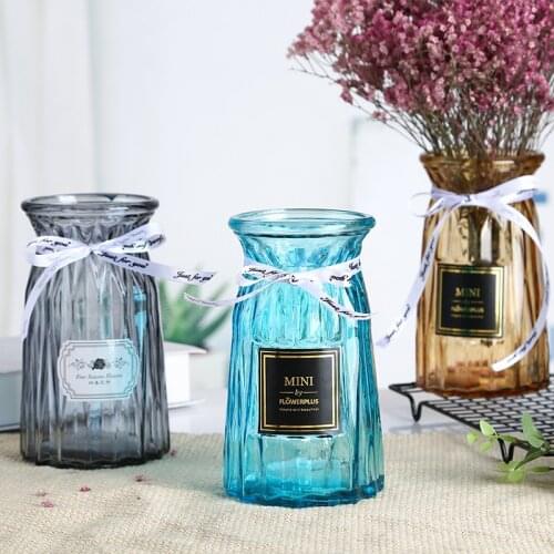 15-30cm Glass Diamond Vase Flower Bottle For Bonsai Artificial Flowers Water Narcissus Rose Flower Art Jardiniere