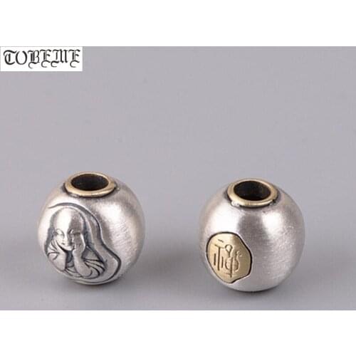 Handmade 925 Silver Tibetan Beads Vintage 925 Sterling Buddha Beads Silver Jewelry Beads DIY Jewelry Findings