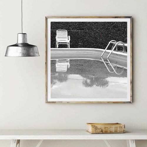 Black and White Swimming Pool Photography Poster Canvas Painting Coastal Wall Decorative Picture Summer Beach Art Prints Decor