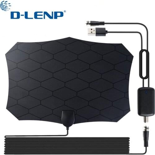 Dlenp Digital HDTV Antenna with Amplifier Signal Booster Radius Fox DVB-T2 Indoor satellite grid Digital TV Aerial 120 Miles