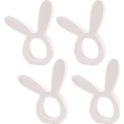 Napkin Ring Holders Rabbit Ear Serviette Stand Rack Fiberboard Easter Holiday Tableware Hotel Decoration