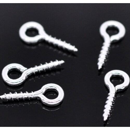 DoreenBeads 1000 silver color Screw Eye Bail Drilled Findings 10x4mm (B14841)