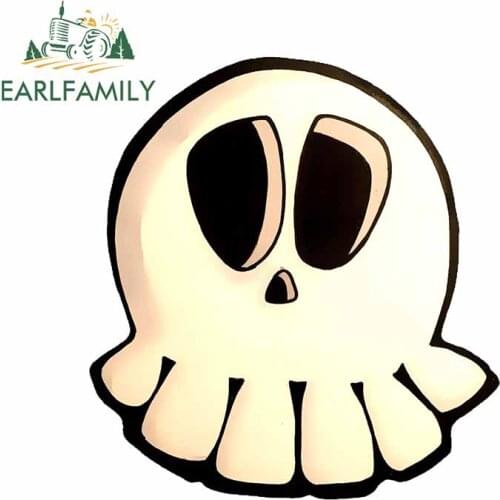 EARLFAMILY 13cm x 12cm for Cute Skull Avatar Windows Windshield Scratch-Proof Car Stickers VAN Anime Decal Laptop Car Styling