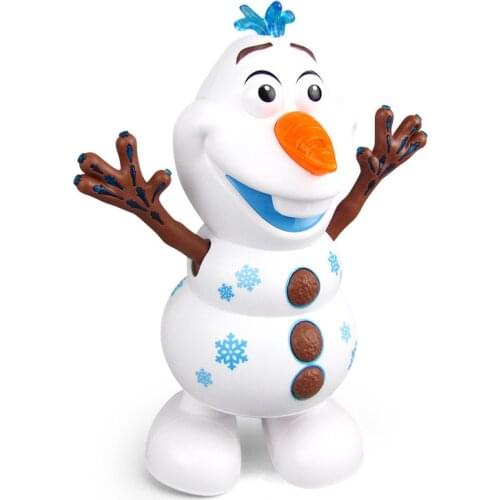 LED Music Flashlight Electric Movable Doll Model Electric Dancing Snowman Olaf Robot With Childrens Toys Gifts For Children