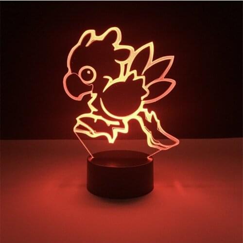 Final Fantasy Chocobo Anime Figure Lamp 3D Kids Cute Led Night Lights Desk Light Illuminator Touch Sensor Lighting Lampara