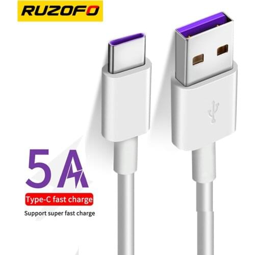 RUZOFO USB Type C Cable For Hua wei P30 P20 Pro lite Mate20 10 Pro P10 Plus lite USB 5A Supercharge Super Charger Cable