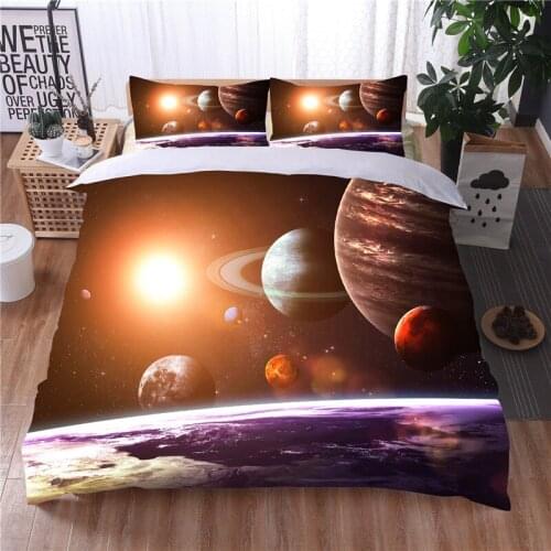 3D Moon Bedding Kit 100% Superfiber Bedding Kit Queen Large Quilt Cover Pillowcase Home Bedding set