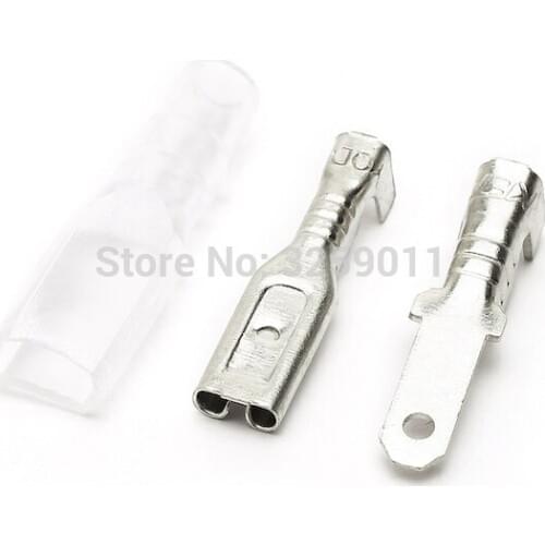 100PCS 2.8mm Brass Boat Car Speaker Circuit Board Connector Plug Spring Tinned Fittings Copper Crimp Terminal With Sheath