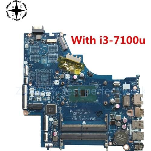 For Hp 15-BS Laptop Motherboard CKL50 LA-E801P With i3-7100U CPU DDR4 924749-601 924749-501 924749-001 MB 100% Tested Fast Ship