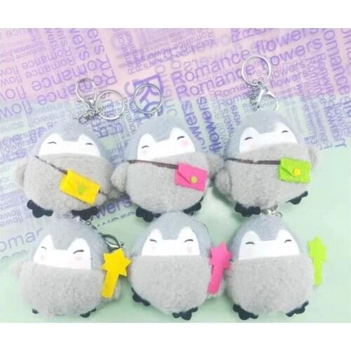 Kawaii Penguin Pendant Rign Keychain Cute Cartoon Animals Keychain Plush Penguin Bags Cone Car Key Chain Ring Creative Gift