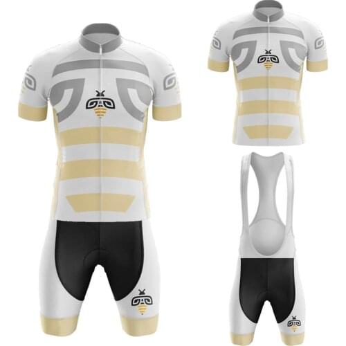 BEE Maillot Ciclismo Hombre New Cycling Jersey Set Short Sleeve Bike Clothing And Bib Shorts Gel Breathable Pad
