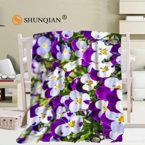 Pansies Flower Blanket Soft Sofa Bed Throw Blanket Kid Adult Warm Custom Blanket 56x80Inch50X60Inch40X50Inch