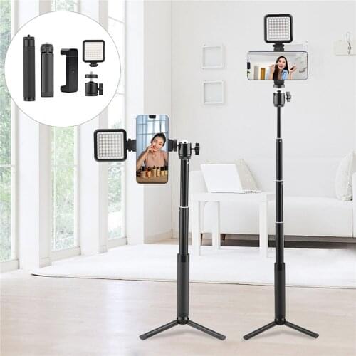 Mobile Phone Mini Desktop Tripod Handheld Portable Selfie Stick Extension Pole Bracket Photography Selfie Artifact Bracket Set