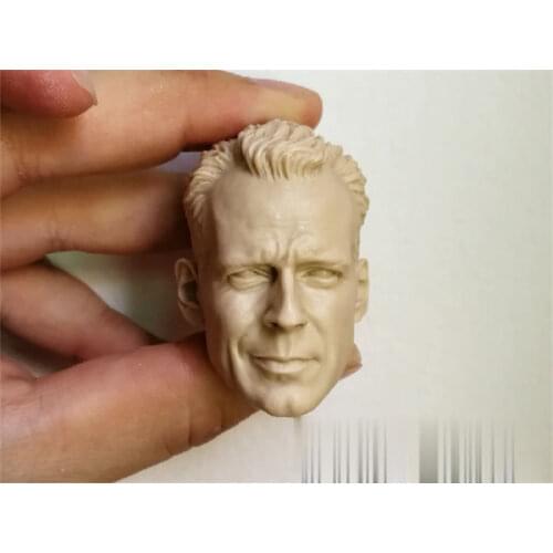 Unpainted 1/6 Scale Movie Character Elderly Bruce Head Sculpt Head Model For Action Figure Dolls Body Sketch Practice