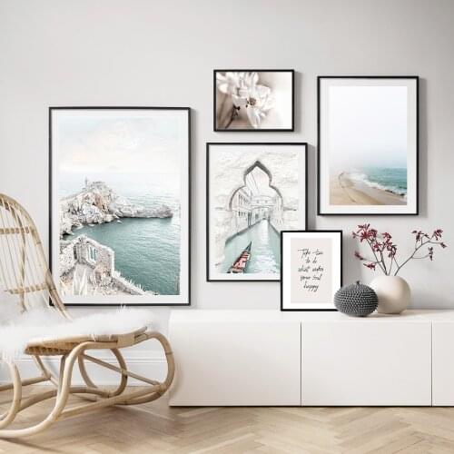 Botanical Gallery Landscapes Posters Amalfi Arch Canvas Painting Beach Poster Venice Canal Print Wall Picture Home Decoration