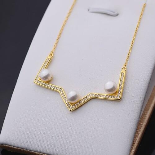 QIAOBEIGE DIY necklace accessories S925 sterling silver three bread pearl pendant tough necklace silver accessory