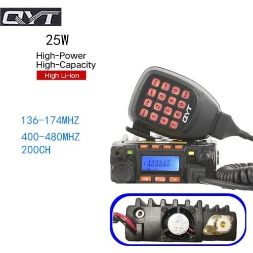 QYT KT8900 KT 8900 Mini Car 2 Way Radio 25W 136-174 400-480 Mhz Dual Band Ham CB FM Transceiver Vehicle Vehicular Walkie Talkie