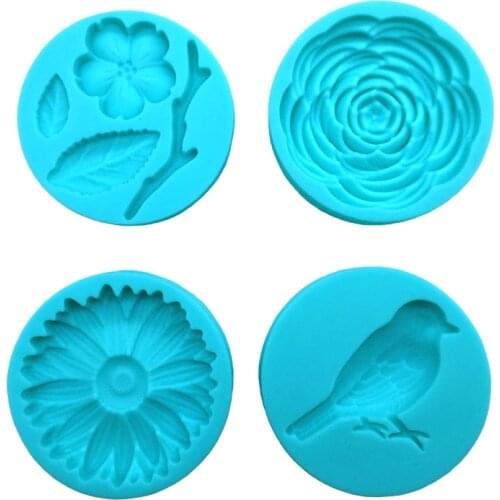 Camellia Chrysanthemum Bird Shape Silicone Sugarcraft Baking Mold Fondant Cake Decorating Mold Tools