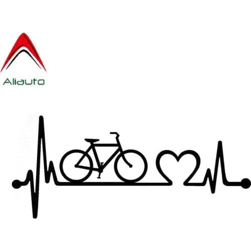 Aliauto Fashion Car Sticker Bicycle Heartbeat Lifeline Cycling Decoration Vinyl Decal for Suzuki Sx4 Touran X Trail Kia,17cm*8cm