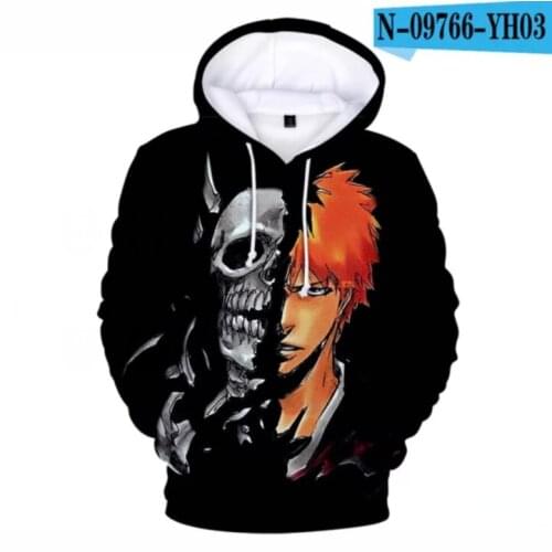 Hot Sale Anime BLEACH 3D Hoodies Sweatshirts Women/Men Long Sleeve Casual Hooded Hip Hop Streetwear Hoodie Fashion Pullovers Top